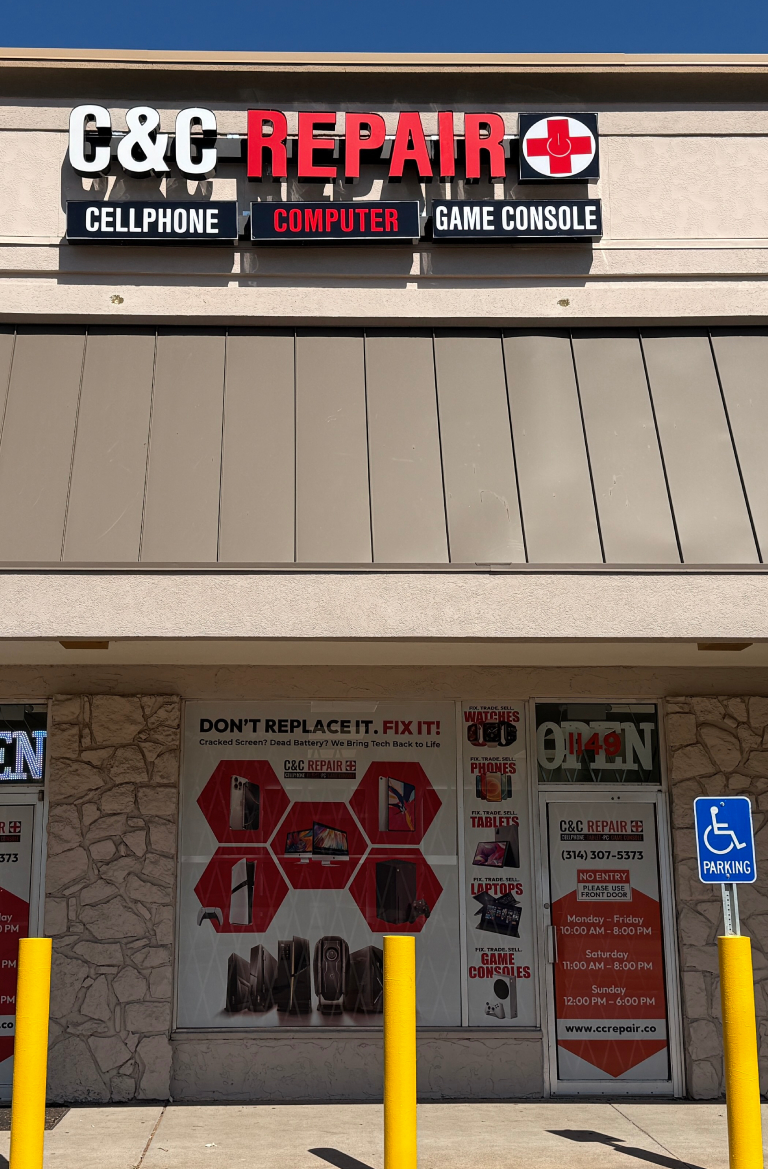 Walk-in repair at C & C Cell Phone & Computer Repair, Florissant storefront